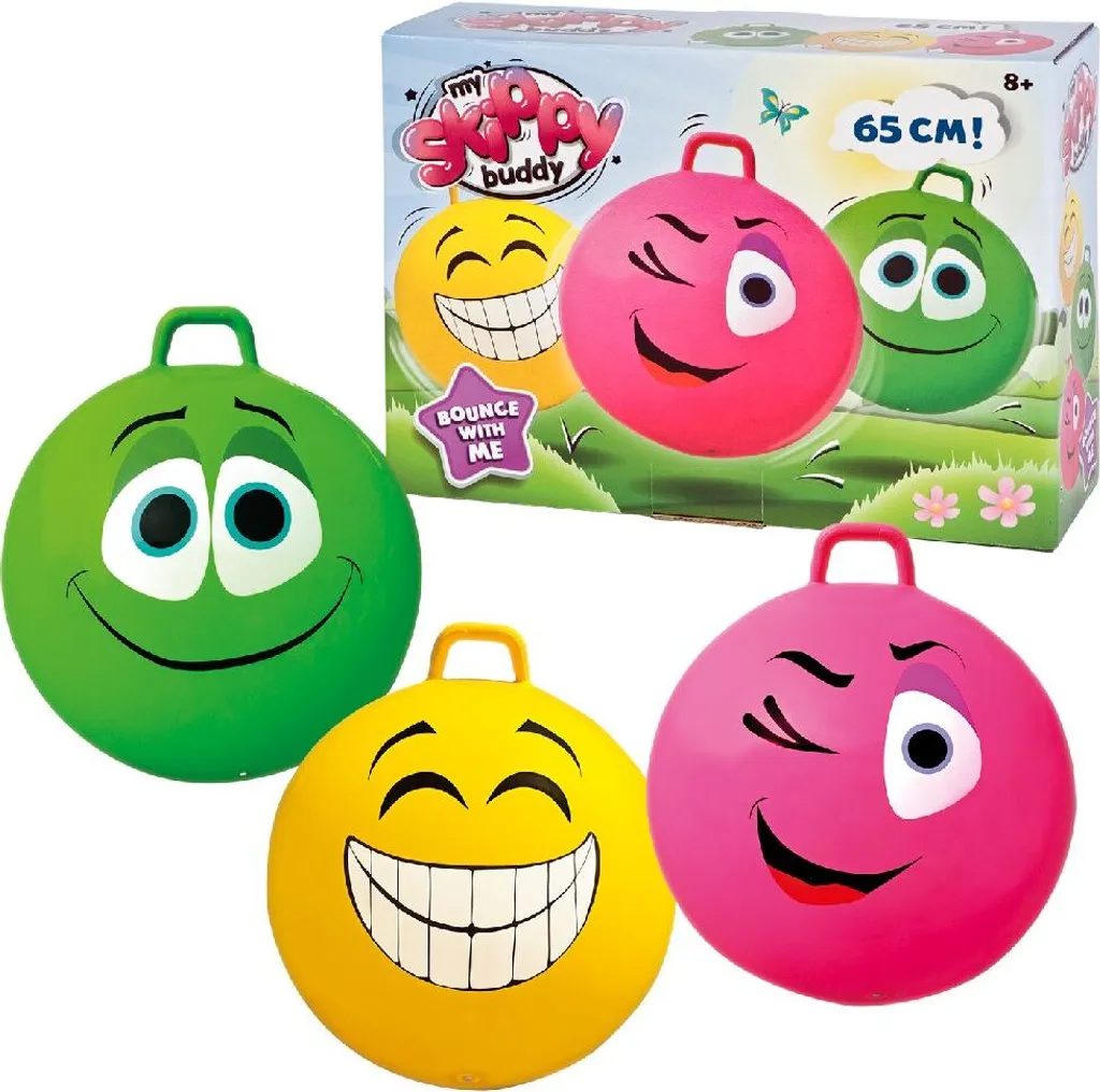 Adieu l'Ennui avec le Ballon Sauteur Skippy Buddy 65cm Smiley Résistant
