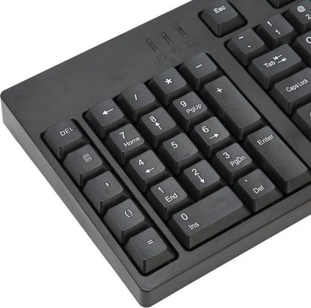 Clavier ergonomique gaucher Plug & Play USB avec 109 touches noires