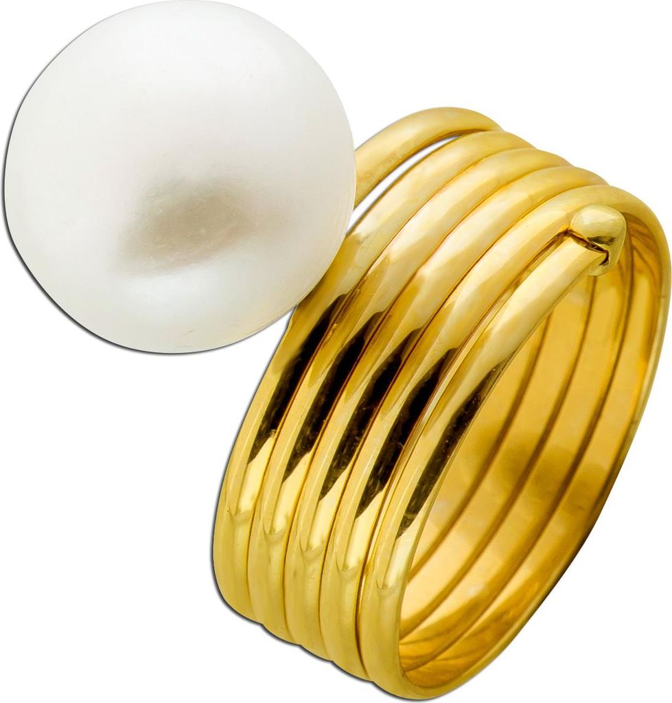 Perlenring Gold 333 8 Karat Süßwasserperle 12.3mm 18