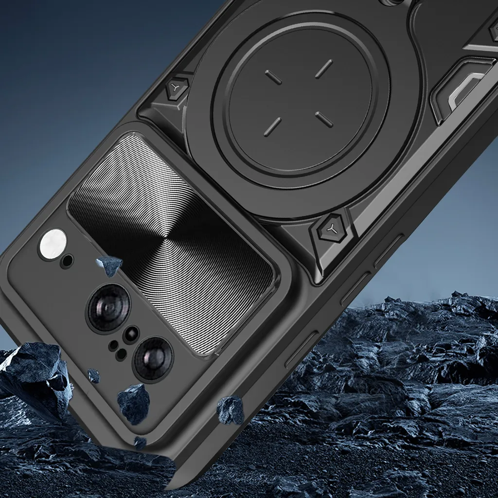 Custodia Antiurto Google Pixel 8 con Anello e Copri-Obiettivo - 7