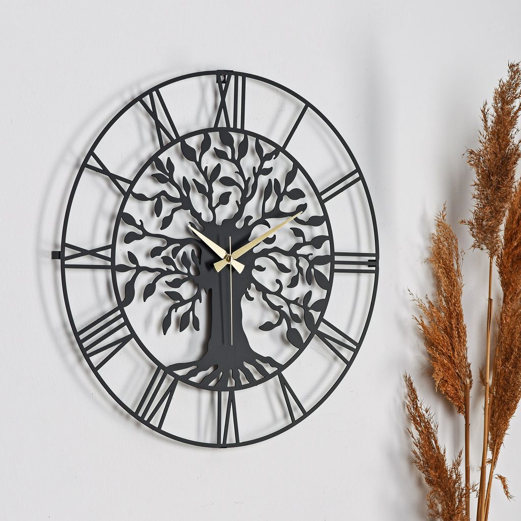 Opviq, Vita - Nero - 1, Orologio da parete decorativo in Immagine del prodotto 