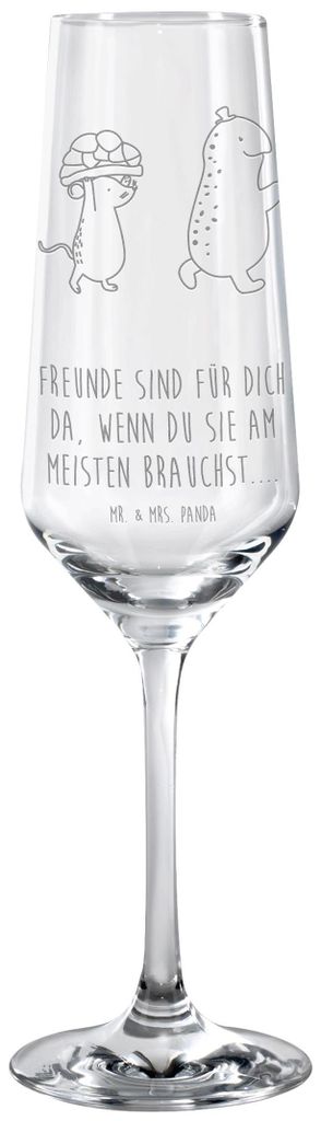Mr. & Mrs. Panda Glas Schildkröte Maus - Transparent - Geschenk, Champagnerglas, Beste Freundin, Kelchglas, Trinkglas, glücklich, Sektglas, Sektf...