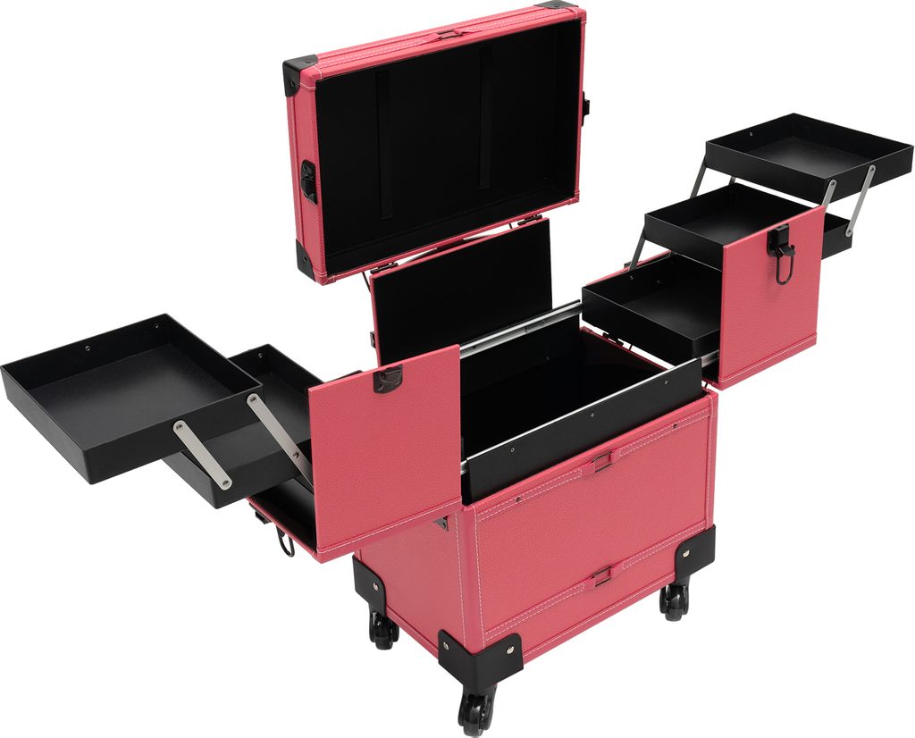 Kosmetický vozík se 6 přihrádkami a 4 kolečky Make-up Case Obrázek produktu 6