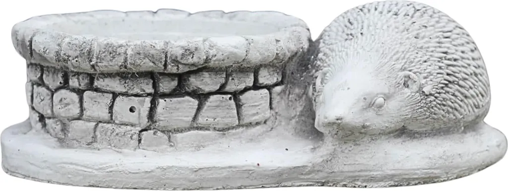 Statue de Jardin Hérisson avec Coupelle en Résine Antigel pour Extérieur