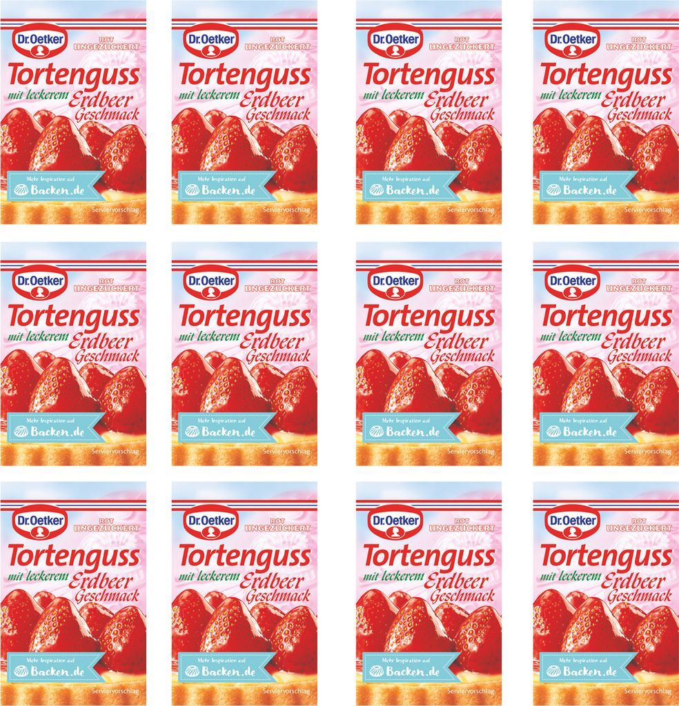 Dr Oetker Tortenguss rot mit Erdbeer Geschmack 3er 36g 12er Produktbild 