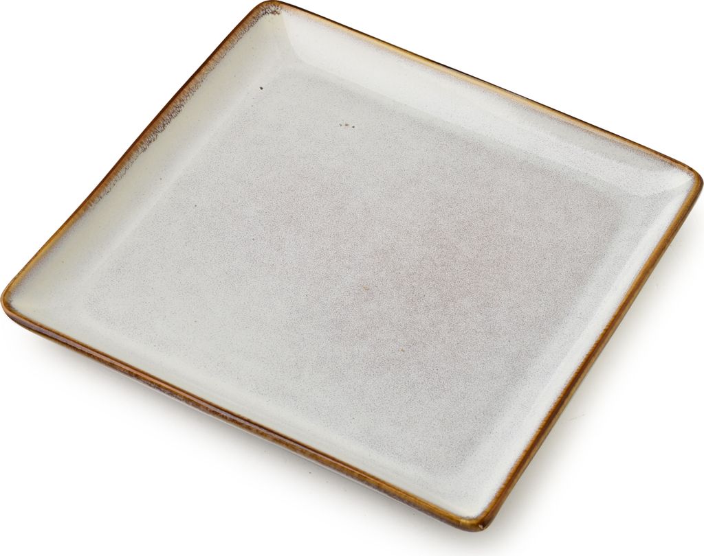 Servierplatte Keramik Basic Nature Teller 18x18 cm Natur 1 Stück