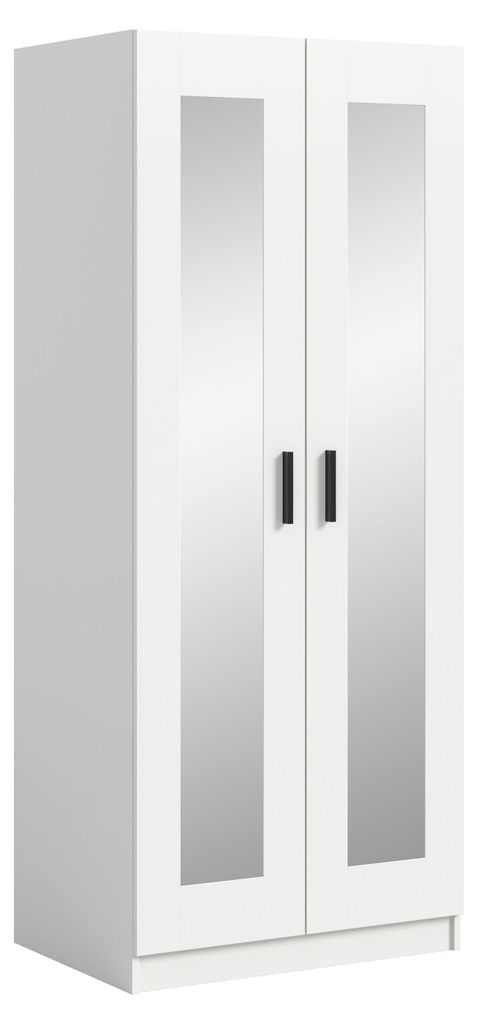Garderobenschrank Kleiderschrank Visby | mit Spiegel | weiß Produktbild 