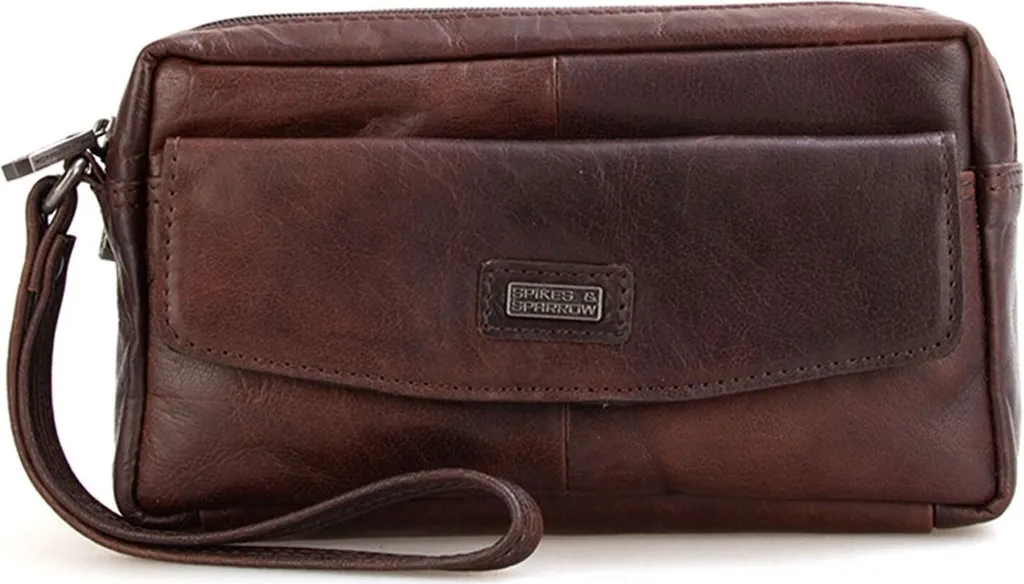 TOP Ridge Borsa Da Toilette Da Viaggio In Ecopelle Marrone – Con Gancio E Set Di Sacchetti, Organizer Multitasca