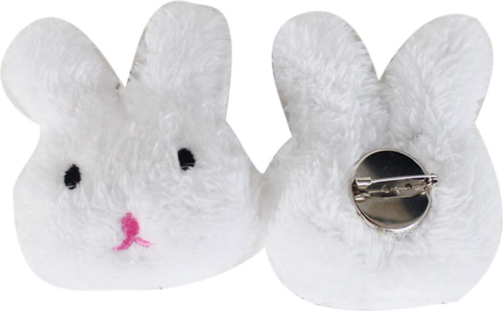 Schöne Kaninchen Bär Plüsch Puppe Brosche Pin Tasche Dekoration Jacke Revers Zubehör-Weißes kleines Kaninchen