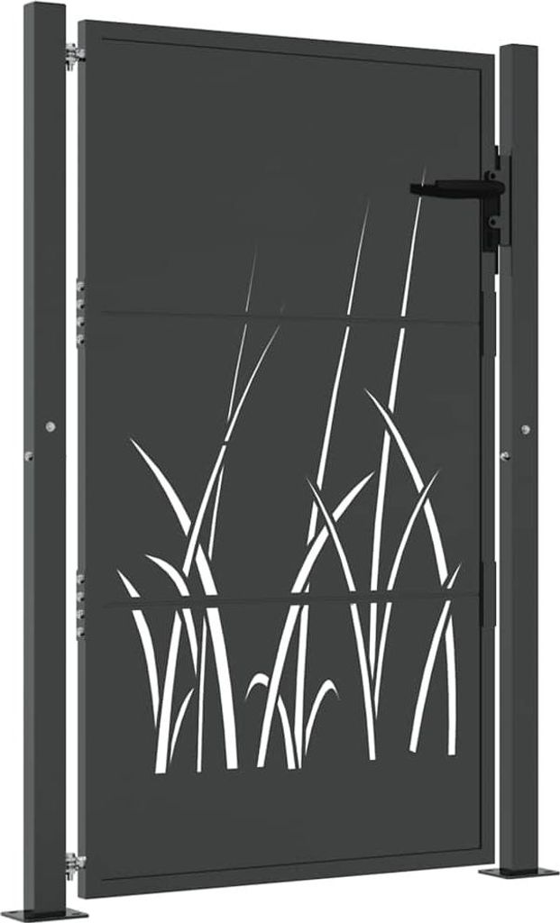 vidaXL Gartentor Anthrazit 100x125 cm Stahl Gras-Design