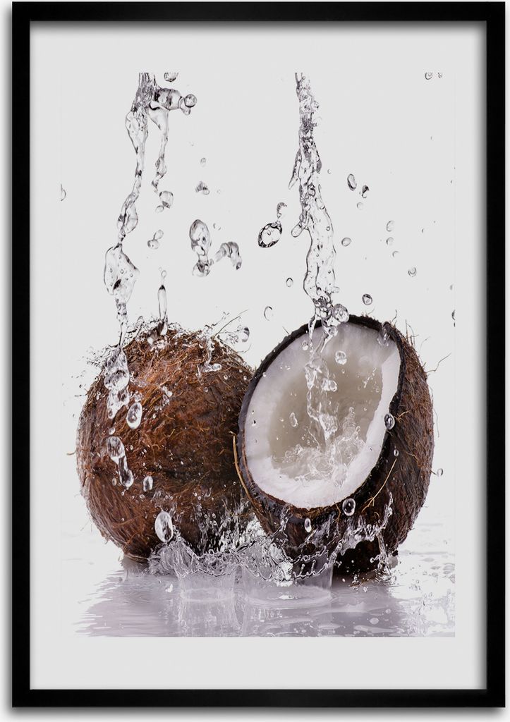 Bild - Bilderrahmen - 50 cm x 70 cm - MDF - Rahmen - Wandkunst Kokosnuss