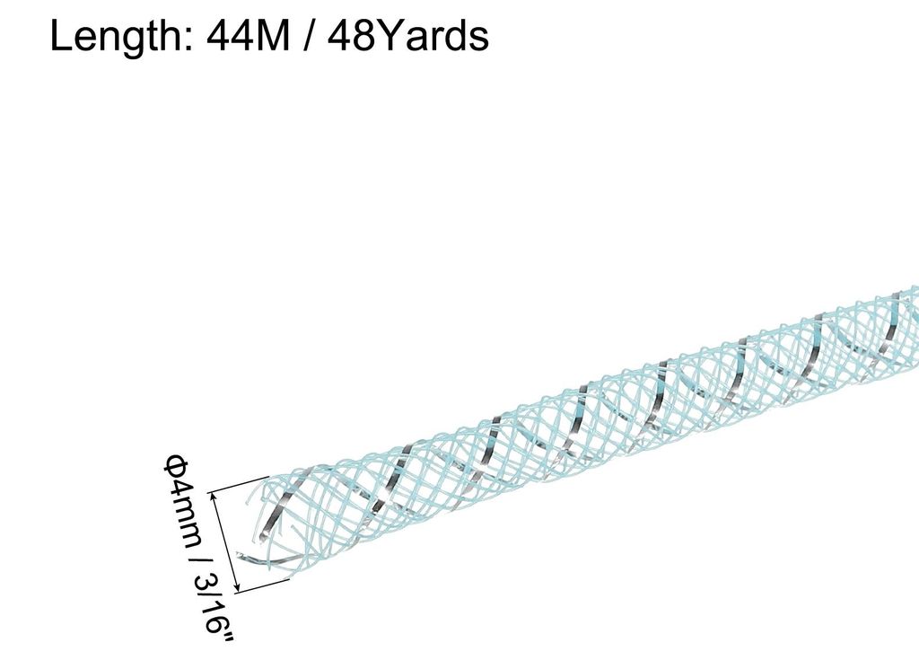 48 Yards Netz Rohr 3/16" Dekor Schl?uche Flex fš¹r Kranz Geschenk Dekorationen Geburtstag und Hochzeit Party Basteln - Hell Blau Silber