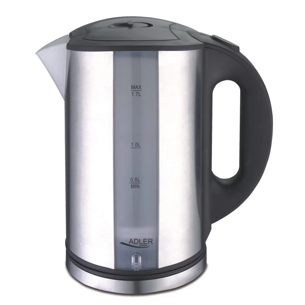 Bouilloire électrique sans fil 1,7L en inox argenté Adler pour le thé