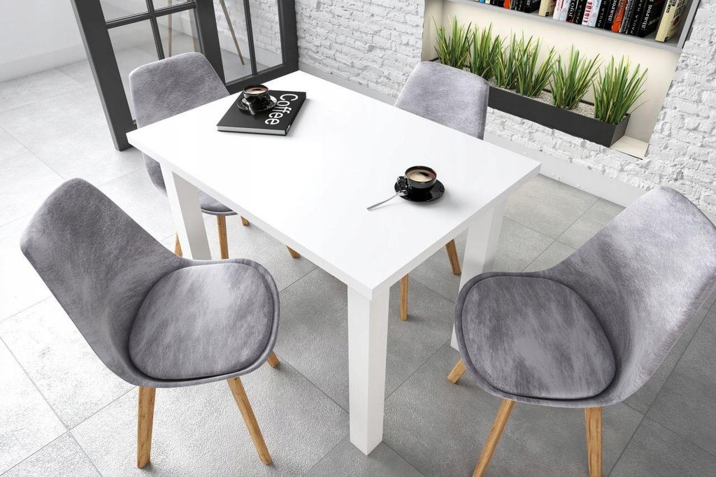 Stół do jadalni 70 x 100 cm kolor biały FURNITEX MONTE Zdjęcie produktu 
