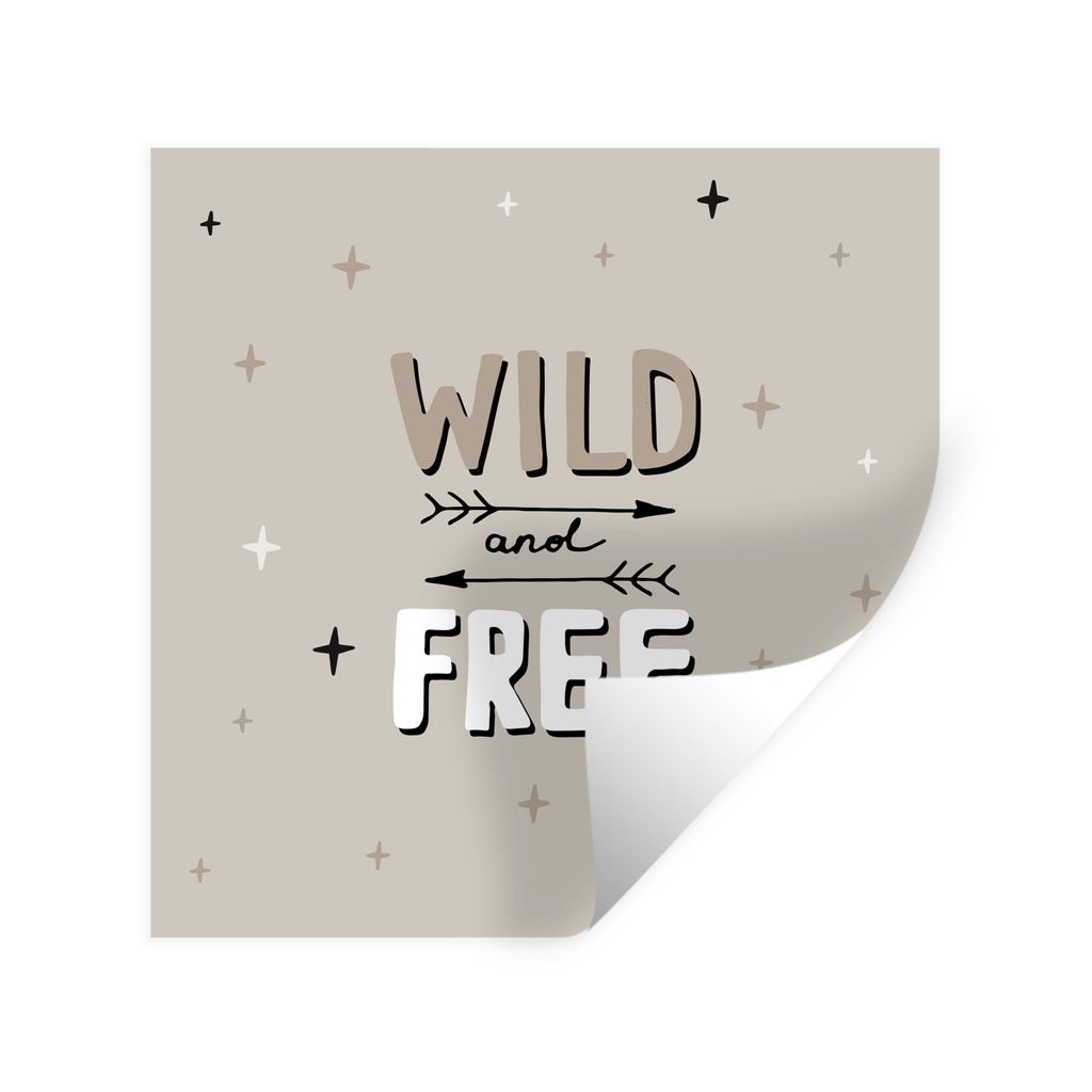 MuchoWow Wandtattoo Wandsticker Wandaufkleber Zitate - Sprichwörter - Baby - Wild und frei - Kinder - Kinder 80x80 cm Selbstklebend und Repositi...