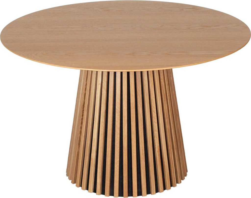 Esstisch Oria Natur Oak rund 120 cm aus Eiche mit Holzgestell