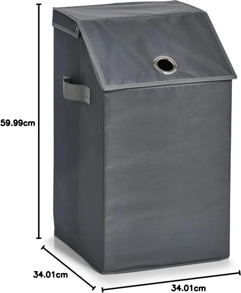 Corbeille à Linge Anthracite 60L - Structure Stable et Format Compact - 5