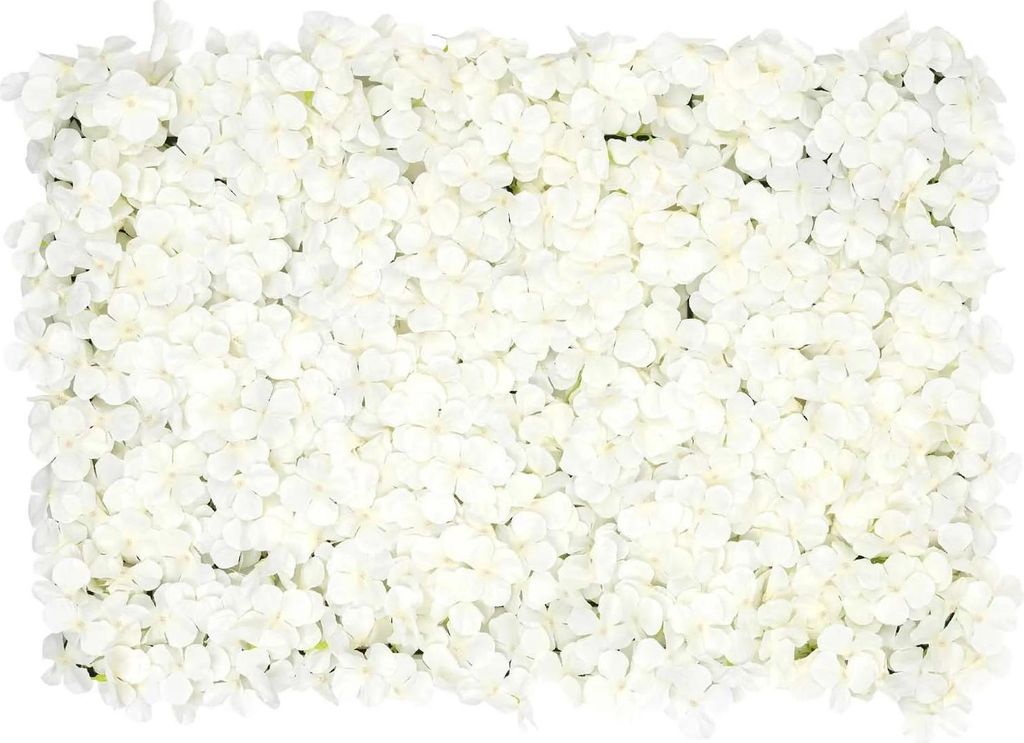 Blumenwand - Künstliche Rosen-Wandpaneele - 20 Stück - 60×40 cm - Kunststoff - Hochzeit & Verlobung Hintergrund - Weiß