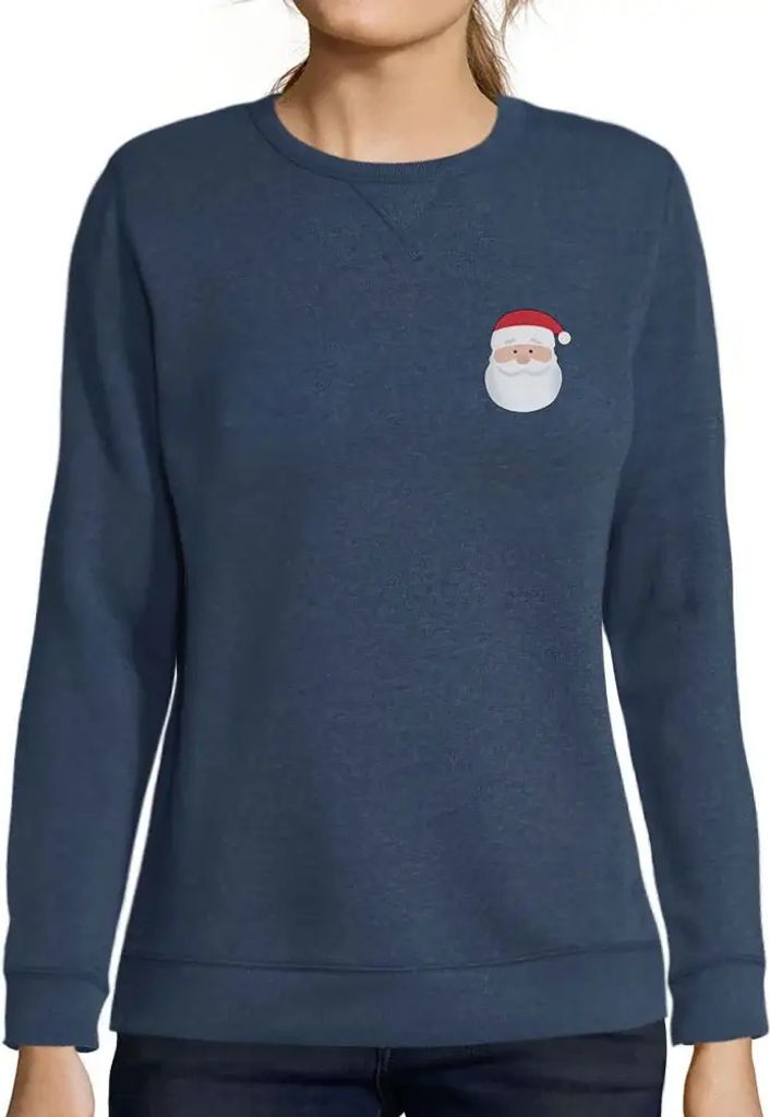 Damen Grafik Sweatshirt mit Aufdruck Kleiner Weihnachtsmann cooles Weihnachten – Little Santa Cool Christmas – Öko-Verantwortlich Vintage Jahr...