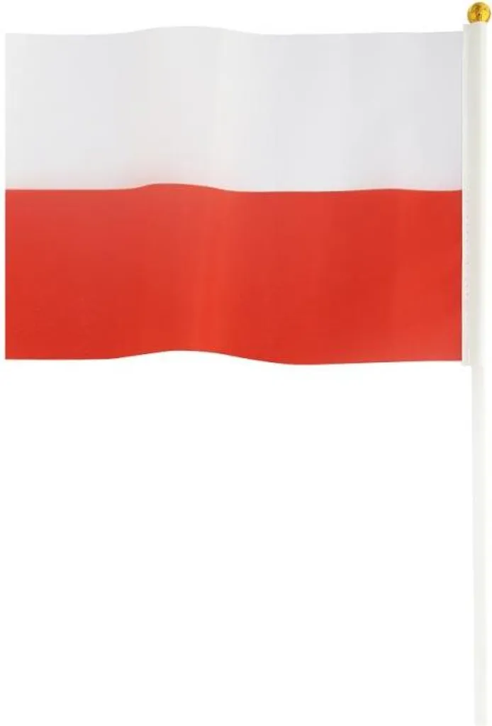 Bandiera Polonia 30x45cm con Asta 60cm (10pz) - Spedizione Immediata