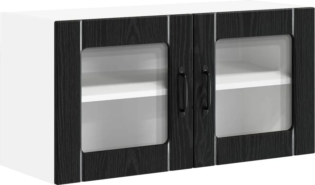 Mobiletto pensile cucina rovere nero 80cm | Offerta Speciale