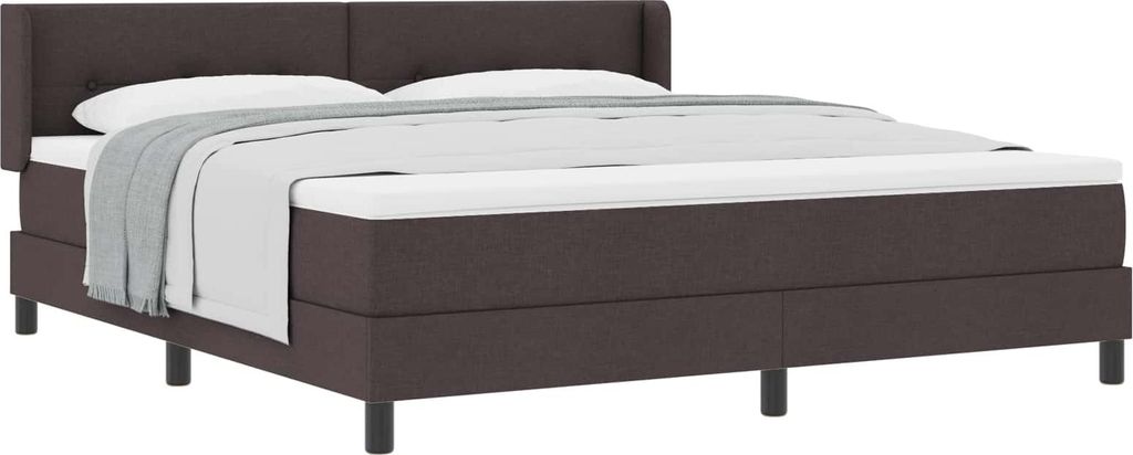 Boxspringbett mit Kopfteil Dunkelbraun 200 x 180 cm Stoff