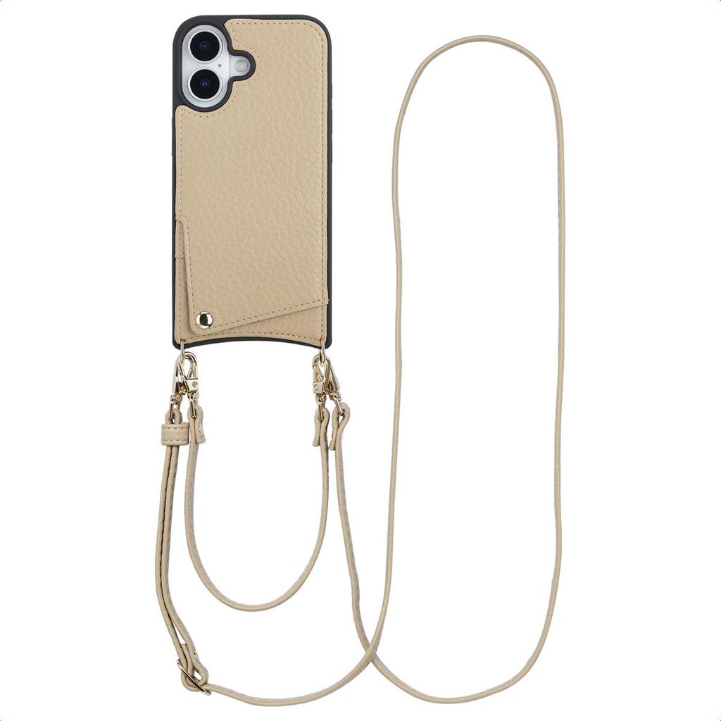 Selencia Nova HandyHülle mit Kordel und Kartenhalter iPhone 17 - Beige