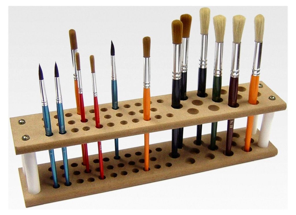 Pinselhalter aus MDF Holz (Kapazität für 45 Pinsel)