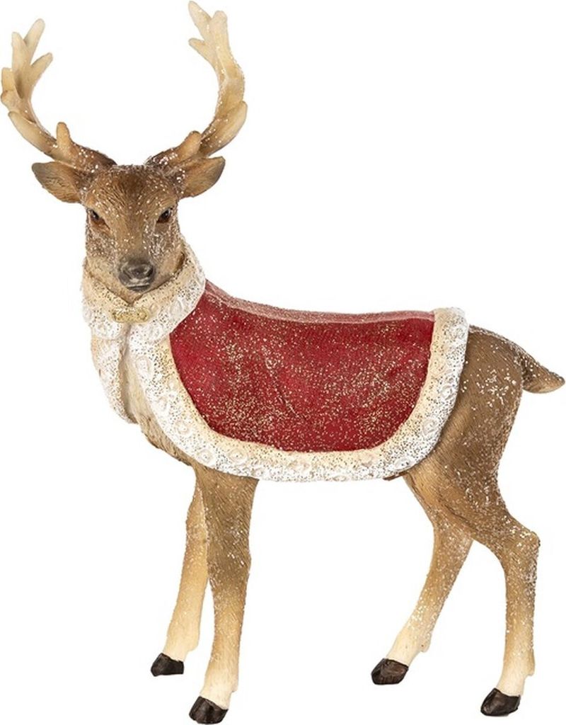 Goodwill Hirsch-Weihnachtshirsch mit Umhang Braun-Rot 24 cm