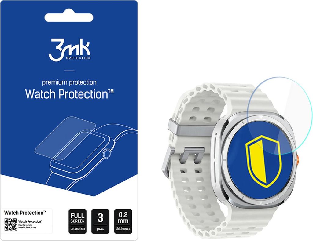 3mk Display Hybridglas Watch Protection für Samsung Galaxy Watch 7 Ultra 0,2mm (3 Stück)