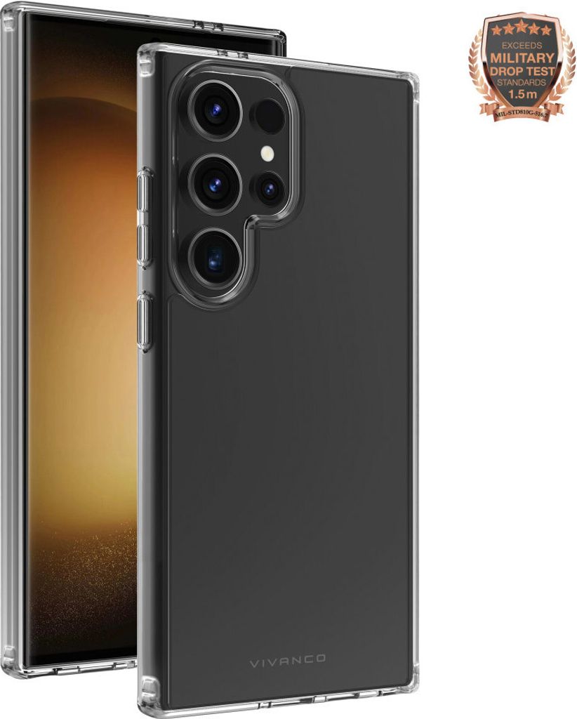 Safe and Steady, Anti Shock Cover für Galaxy S24 Ultra, 1.5m Drop-Protection Transparent (64077)
