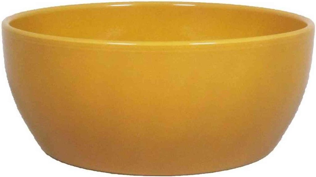 INNA-Glas Keramik Pflanzenschale, Ø24,5cm, 9,5cm, ockergelb - Blumenschale/Übertopf Schale