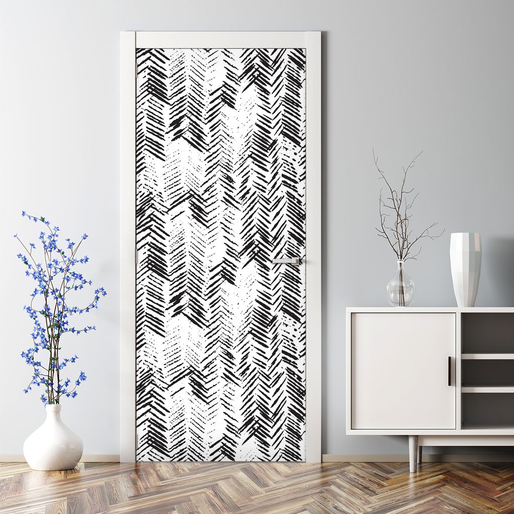 Dekorative Aufkleber selbstklebend Klebefolie Wandaufkleber Türposter Fischgrätenmuster 70 x 200 cm