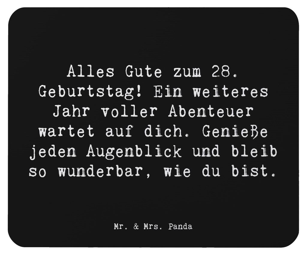 Mr. & Mrs. Panda Mauspad Spruch 28. Geburtstag - Schwarz - Geschenk, notebook, Geburtstagsgeschenk, pc mausunterlage, Glück, Mouse Pad, besonderer...