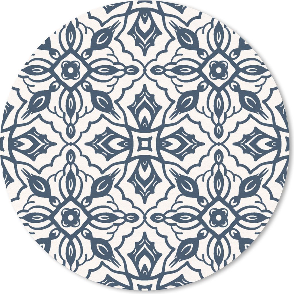 MuchoWow Mauspad Mousepad Muster - Mandala - Blau 20x20 cm - Mousepads - Maus Mat - Pad - Mausunterlage - Schreibtischmatte