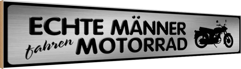 vianmo Holzschild 10x46 cm Männer fahren Motorrad Frauen