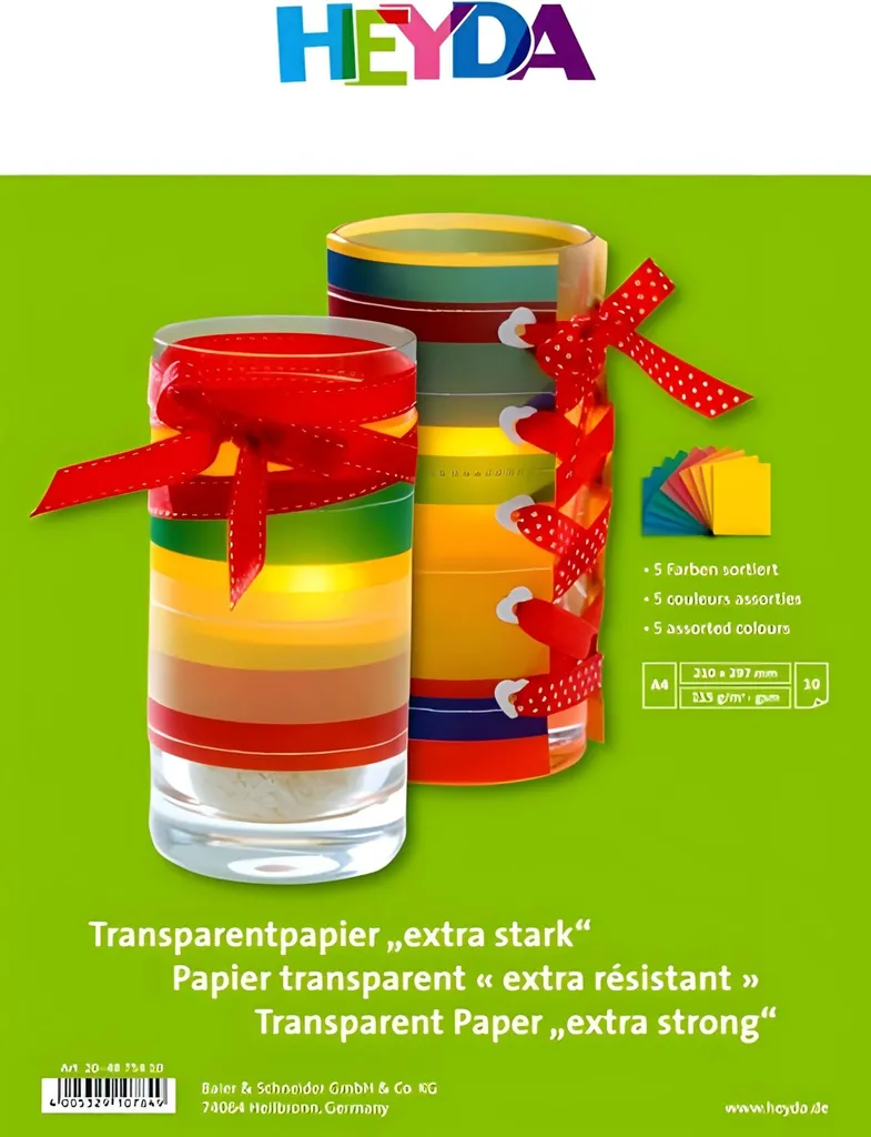 Set Carta da Lucido Heyda A4 5 Colori Assortiti | 115g/m² per Grafica