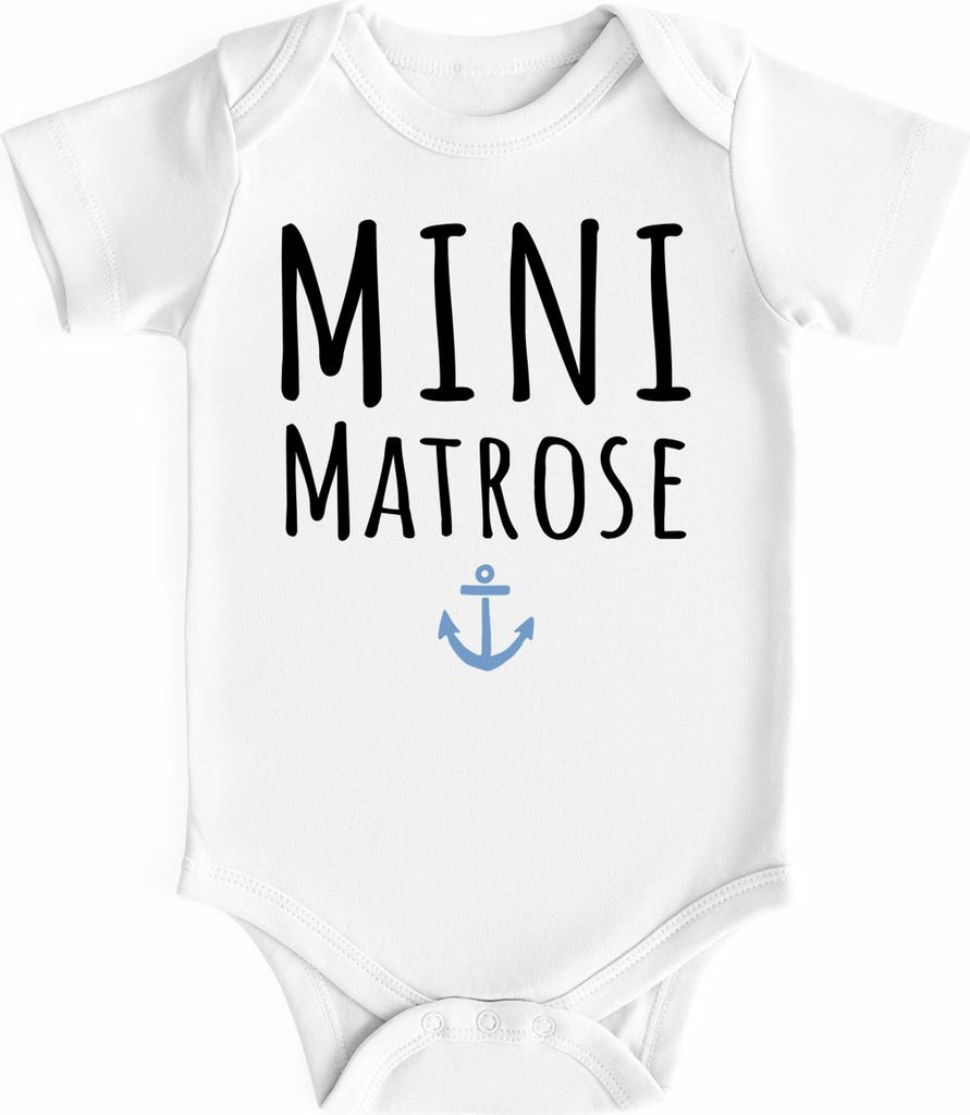 Baby Body mit Spruch lustig Mini Matrose Anker Grafik Print Babykleidung Bedruckt Baumwolle Jungen & Mädchen MoonWorks
