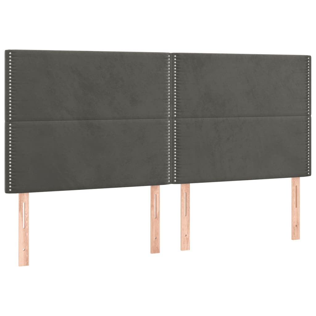 vidaXL Kopfteil Dunkelgrau 160 x 5 x 118/128 cm Samt