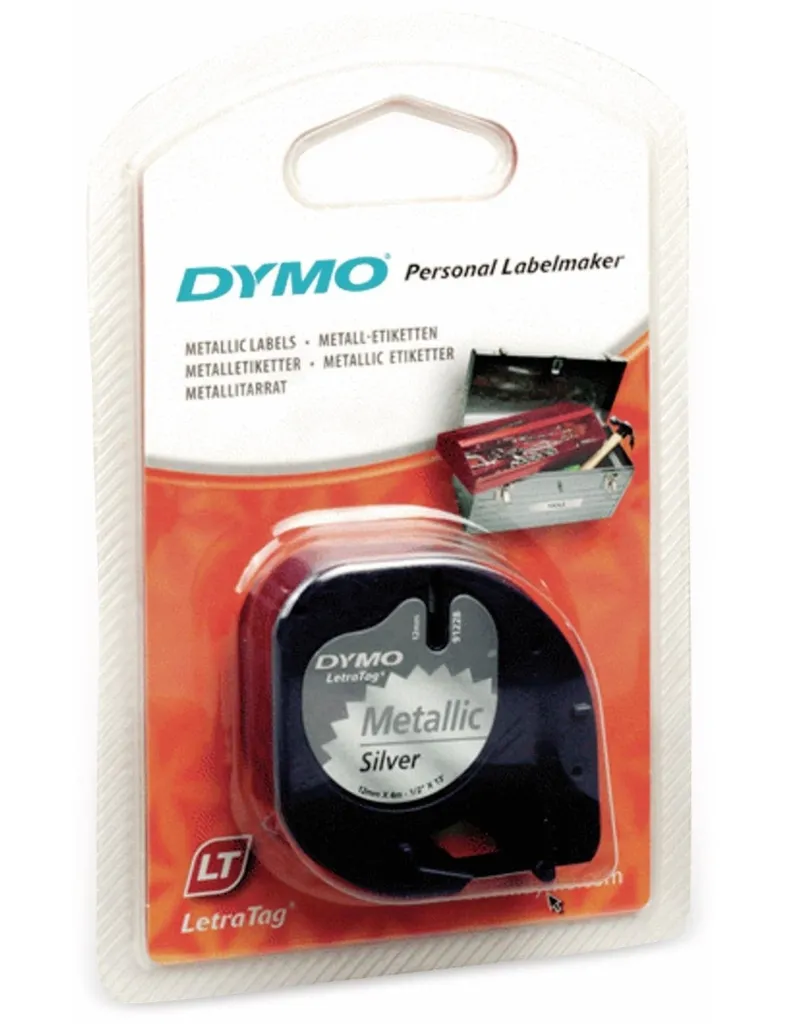 Nastro Dymo LetraTag 12mm Argento Metallizzato per Idee Creative