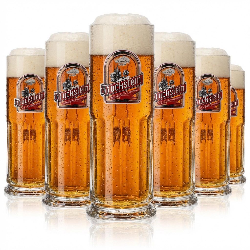 6x Duckstein Bier Glas 0,3l Krug "Rotblondes Oberbräu" Sahm Produktbild 