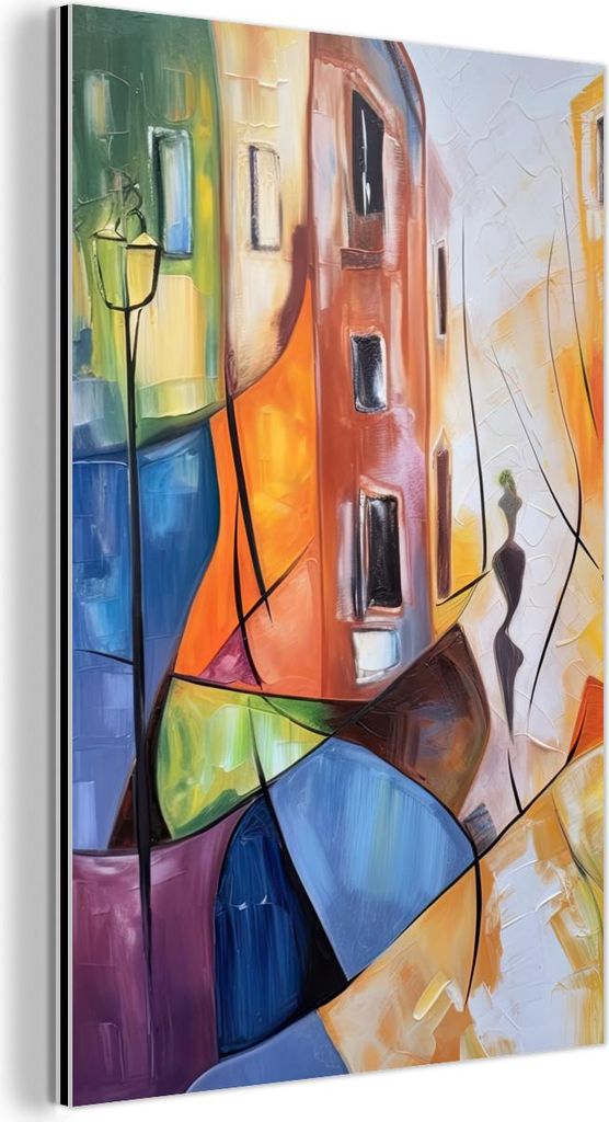 MuchoWow Wanddekoration Metall Metallbild Wandkunst 100x150 cm Abstrakt - Kunst - Malerei - Farben MuchoWow Aluminium Gemälde - Bild
