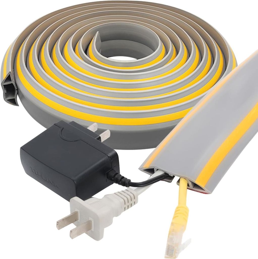 Kabelkanal 3 m - selbstklebend, zuschneidbar - grau - PVC