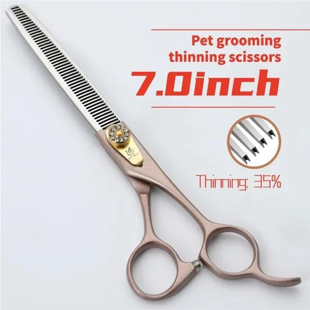 Ciseaux sculpteurs amincissants 7 pouces en cuivre pour salon de coiffure