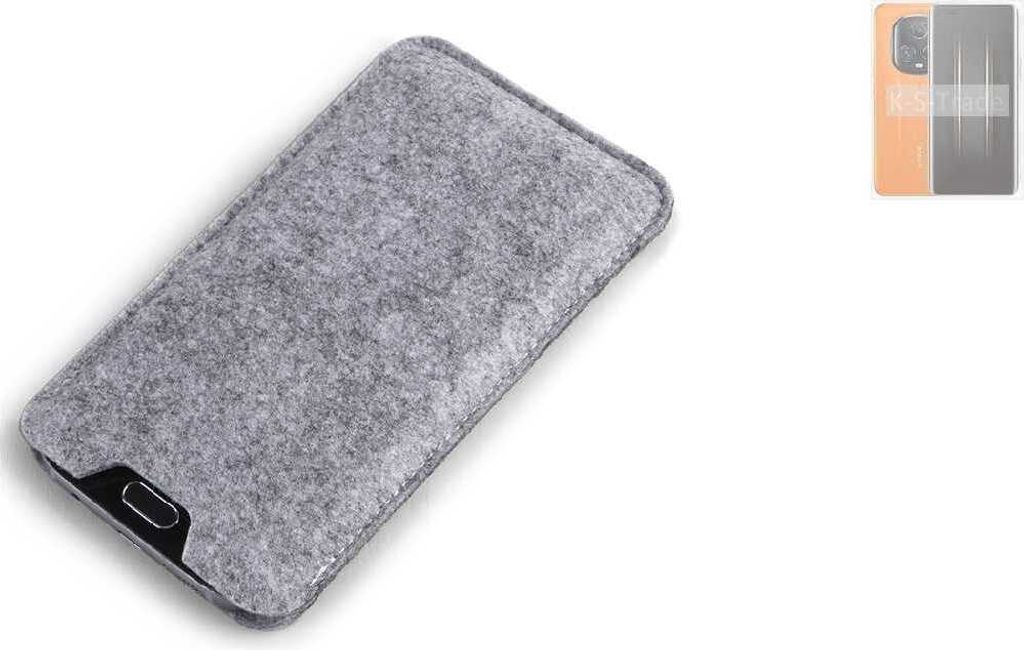 K-S-Trade Filz Handyhülle kompatibel mit Honor Magic5 Ultimate Schutzhülle Filztasche Filz Tasche Case Sleeve Handy Hülle Filzhülle grau