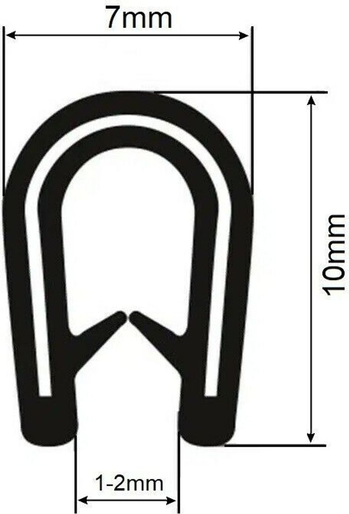 Kantenschutz Kantenschutzprofil Stahleinlage Schutzprofil Dichtungsprofil Blech 7x10mm