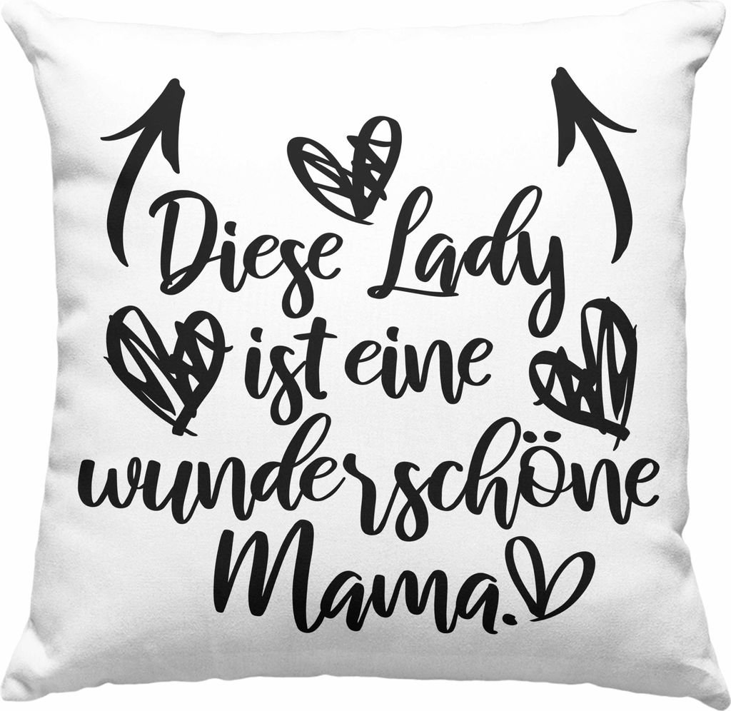 Trendation - Wunderschöne Mama Geschenk Deko-Kissen mit Füllung 40x40 mit Spruch Deko-Kissen mit Füllung 40x40 Mutter Muttertag Geschenkidee (Gr...