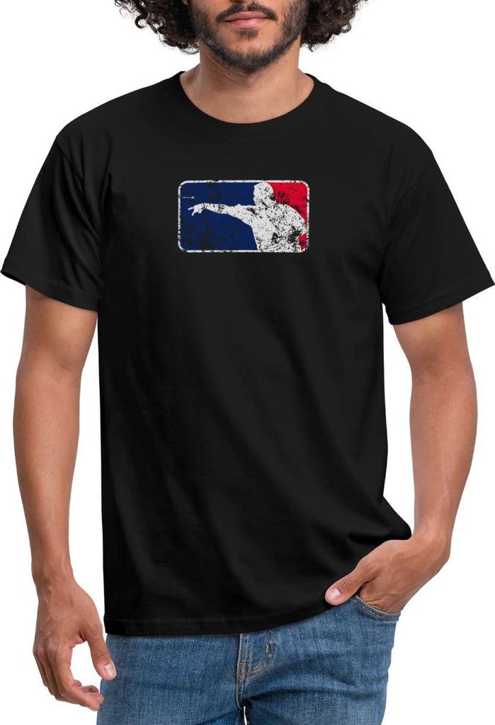 Spreadshirt Darts Stand Up If You Love The Darts Logo Retro Männer T-Shirt, L, Schwarz