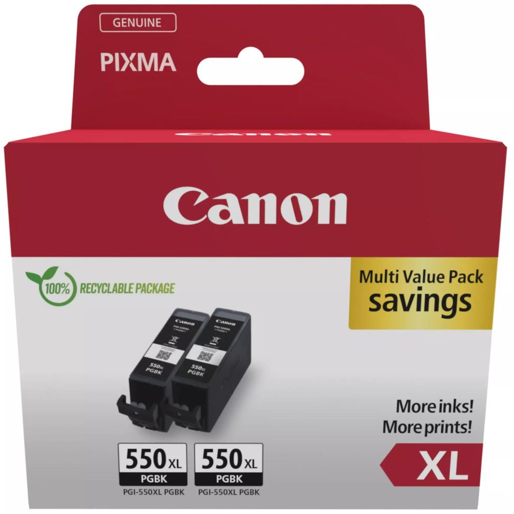 Canon PGI-550 XL PGBK schwarz Twin Pack Produktbild 