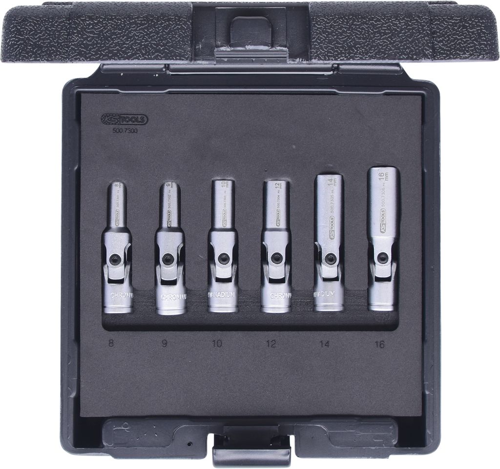 KS Tools 3/8 Glühkerzen-Gelenknuss-Satz, kurz, 6-tlg